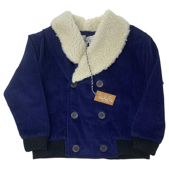 ATELIER BARN NAVY VELVET BOYJACKET , COTTON & ANGORA , MADE IN FRANCE - Picture 1 of 5